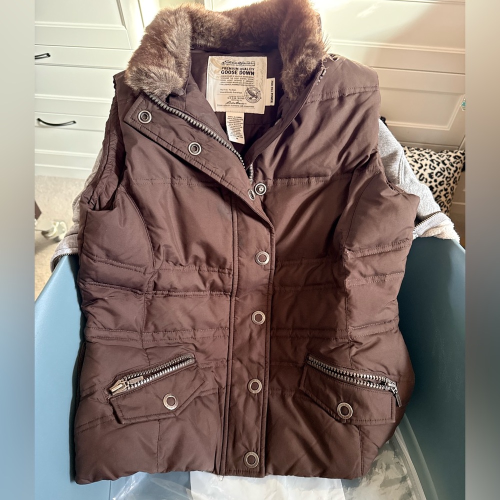 Eddie Bauer Brown Puffer Vest